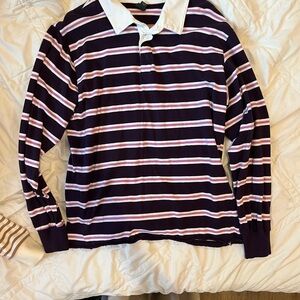 Wild Fable Purple Striped Long Sleeve Polo